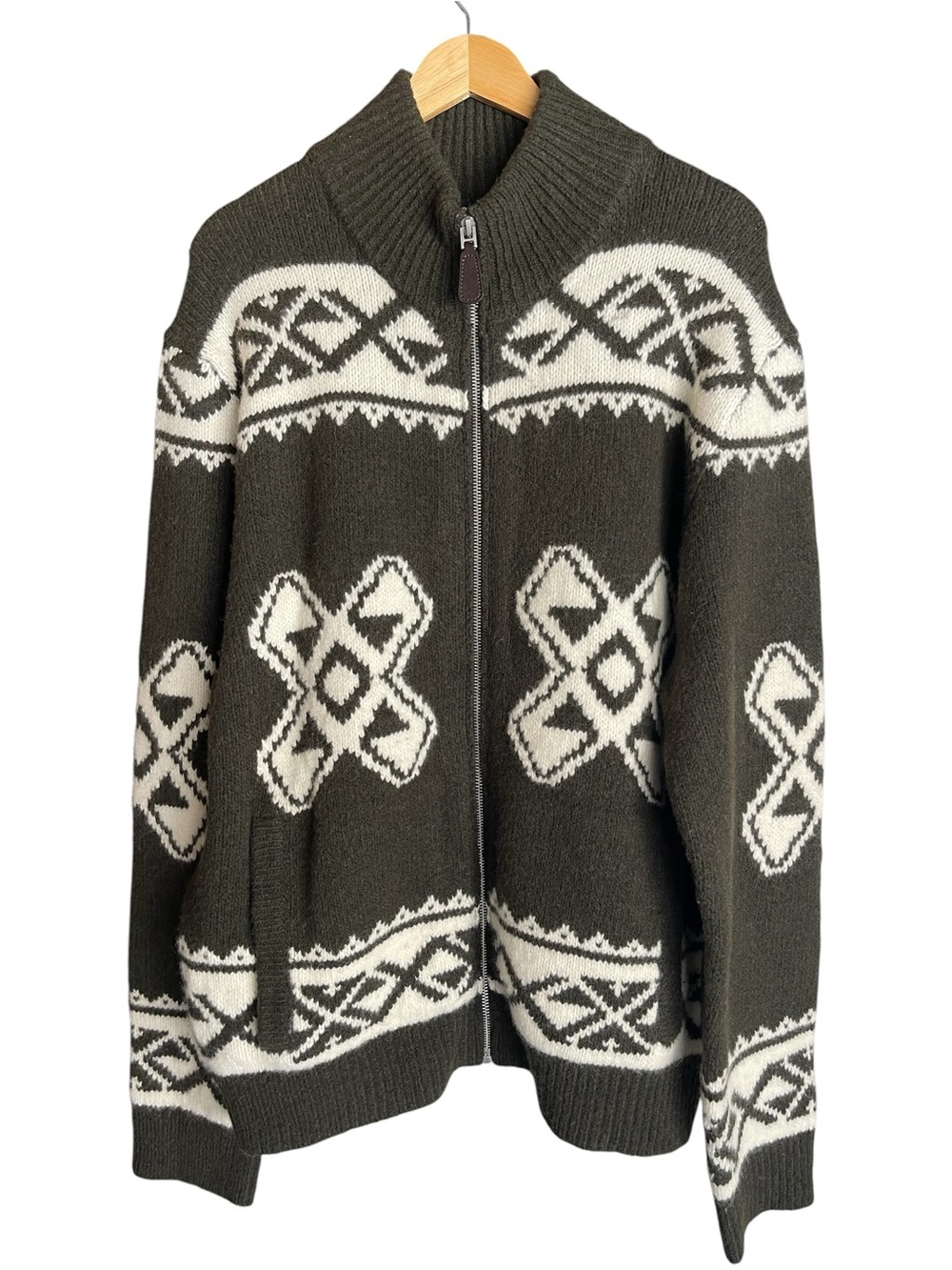 Reiss Hans Fair Isle-Inspired Full-Zip Sweater